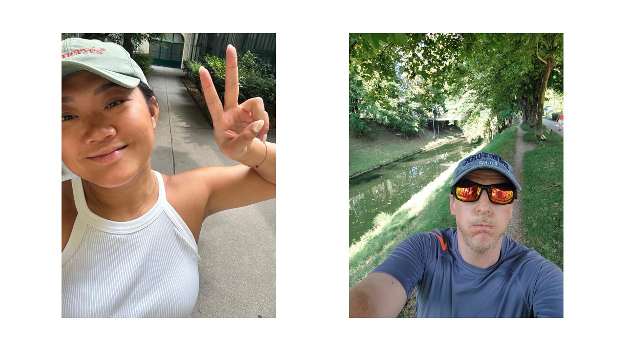 ipcenter Mitarbeiter_innen Tanja Cao und Andreas Polsterer bereiten sich auf den Vienna Night Run vor